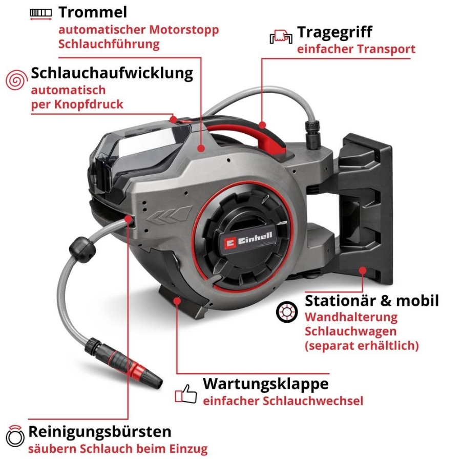 Einhell GE-HR 18/30-1 Li-Solo Akku-Schlauchtrommel (Wasser) 