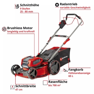 Einhell GP-CM 36/47 S Li BL (4x4,0Ah) PROFESSIONAL Akku-Rasenmäher 