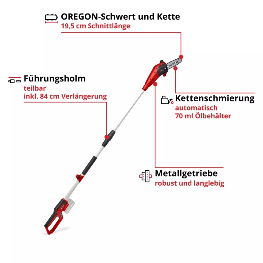 Einhell GC-LC 18/20 Li T-Solo Akku-Hochentaster 