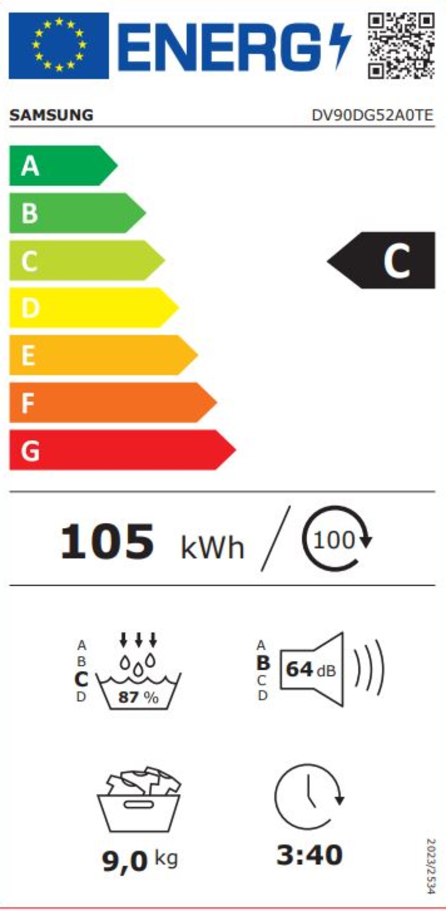Samsung DV90DG52A0TEEG Wärmepumpentrockner 9kg  