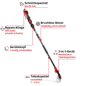 Einhell GP-LS 18/28 Li T BL-Solo Professional Akku-Astschere 