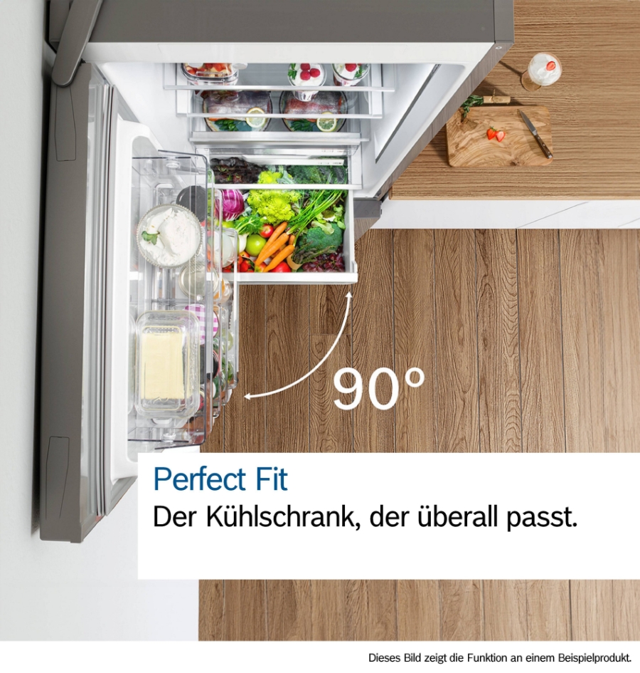 Bosch KGN36VXCT Kühl-Gefrier-Kombination mit Gefrierbereich unten  186 x 60 cm, Gebürsteter schwarzer Stahl AntiFingerprint