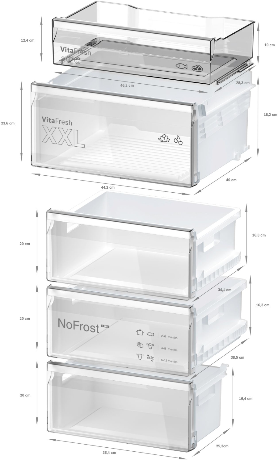 Bosch KGN36VXCT Kühl-Gefrier-Kombination mit Gefrierbereich unten  186 x 60 cm, Gebürsteter schwarzer Stahl AntiFingerprint