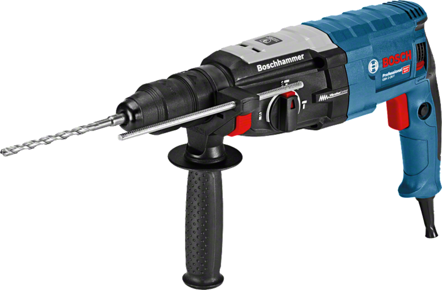 BOSCH Professional GBH 2-28 F Bohrhammer mit SDS plus 3,2 J SDS-Plus-Aufnahme, Inkl. 3 x Bohrer & Meißel