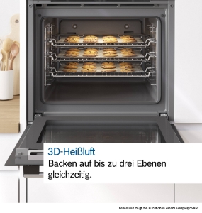 Bosch HBA514BB3 Backofen Einbau  Schwarz Touch-Control-Bedienung, versenkbare Drehwähler, Timer