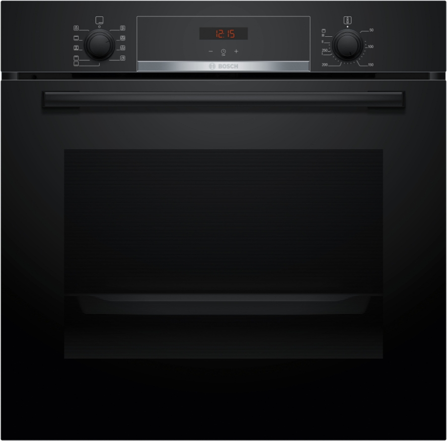 Bosch HBA514BB3 Backofen Einbau  Schwarz Touch-Control-Bedienung, versenkbare Drehwähler, Timer