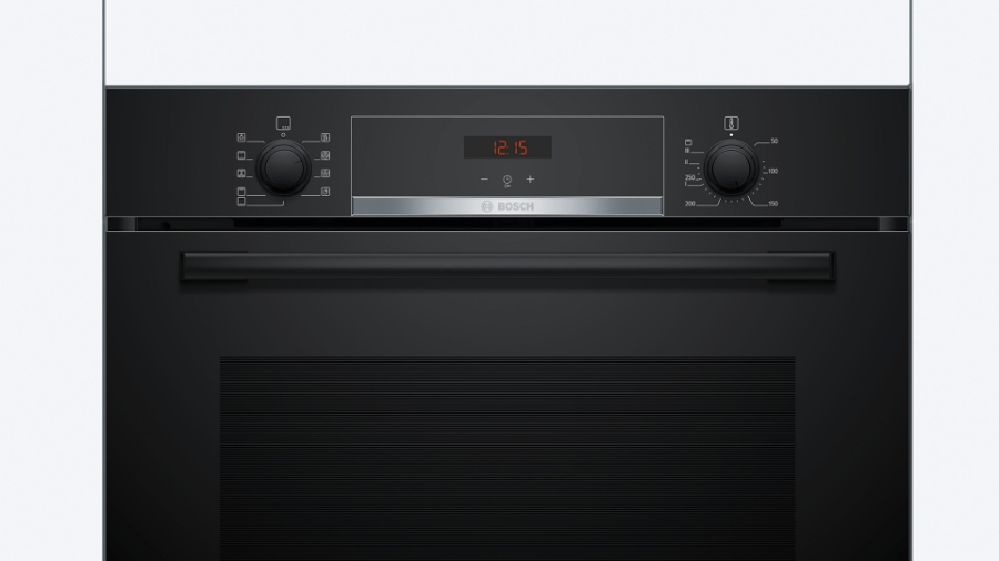 Bosch HBA514BB3 Backofen Einbau  Schwarz Touch-Control-Bedienung, versenkbare Drehwähler, Timer