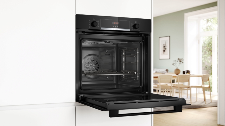 Bosch HBA514BB3 Backofen Einbau  Schwarz Touch-Control-Bedienung, versenkbare Drehwähler, Timer