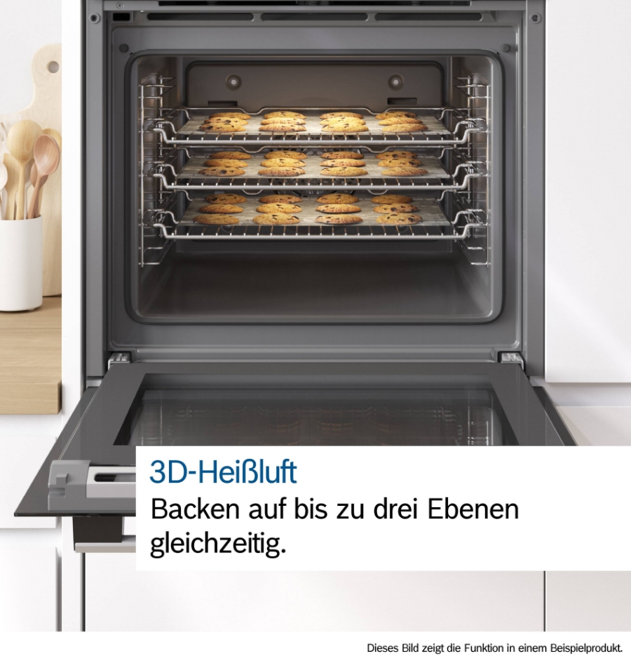Bosch HBA514BB3 Backofen Einbau  Schwarz Touch-Control-Bedienung, versenkbare Drehwähler, Timer