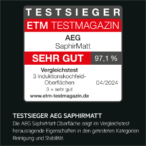 AEG TI64IB1BIZ 7000 Sense / SaphirMatt® / Autarkes Induktionskochfeld / 60 cm/Kindersicherung 