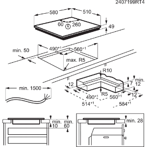 AEG TI64IB1BIZ 7000 Sense / SaphirMatt® / Autarkes Induktionskochfeld / 60 cm/Kindersicherung 