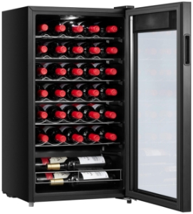 Silva WKS 1-40 Weinkühlschrank, 93 L, 34 Flaschen, G Schwarz