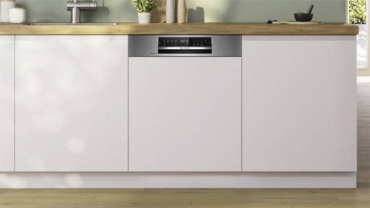 Bosch SMI6ECS12E Teilintegrierter Geschirrspüler, 60 cm, Edelstahl mit Besteckschublade