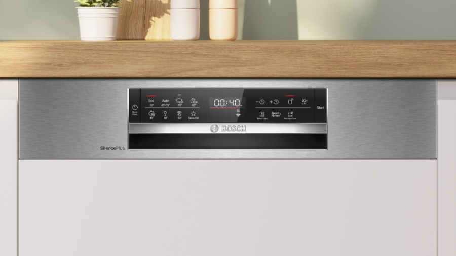 Bosch SMI6ECS12E Teilintegrierter Geschirrspüler, 60 cm, Edelstahl mit Besteckschublade