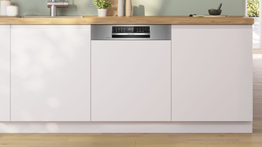 Bosch SMI6ECS12E Teilintegrierter Geschirrspüler, 60 cm, Edelstahl mit Besteckschublade