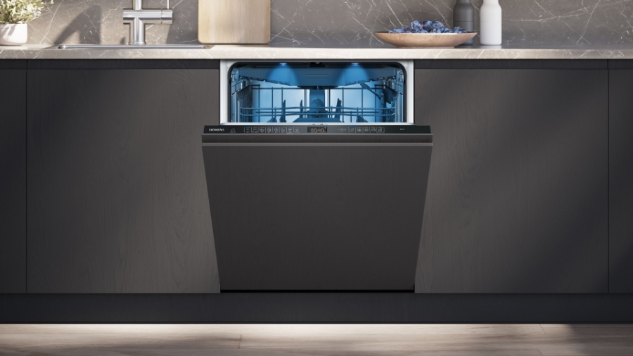 Siemens SX65EX12CE Vollintegrierter Geschirrspüler XXL mit Besteckschublade,TimeLight,EmotionLight,Innenbeleuchtung