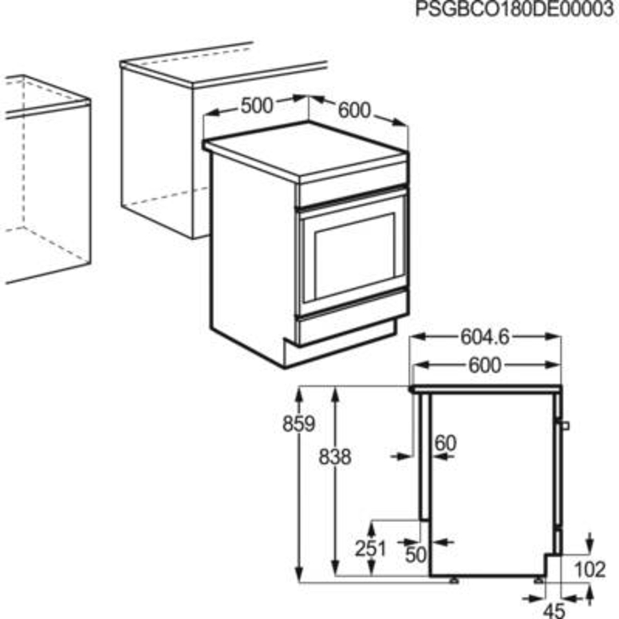 AEG CIB56494BW Standherd Induktion  50cm Breit Weiss