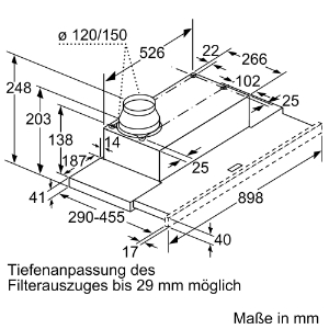 Siemens LI94LB530  Flachschirm-Dunstabzugshaube 90 cm, 412 m³/h, LED iQdrive