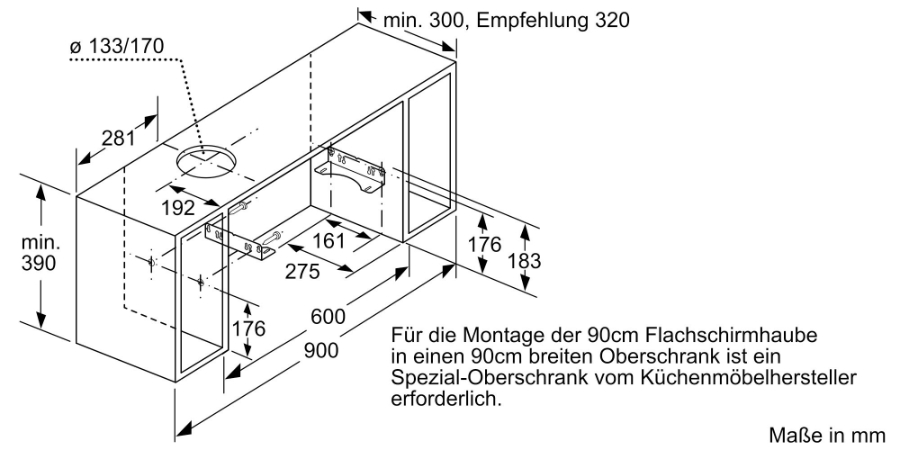 Siemens LI94LB530  Flachschirm-Dunstabzugshaube 90 cm, 412 m³/h, LED iQdrive