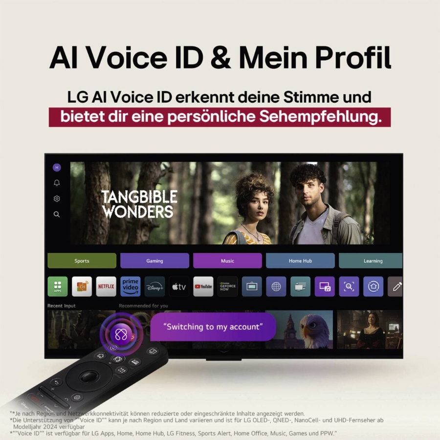 LG OLED65G59LS 4K OLED evo Gallery Design Smart TV mit Standfuß 