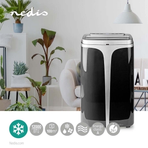 Nedis ACMB2BK12 3-in-1 Klimaanlage, Gebläse und Entfeuchter geeignet für Räume bis 100 m³, Energieeffizienzklasse A
