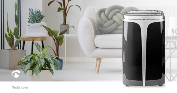 Nedis ACMB2BK12 3-in-1 Klimaanlage, Gebläse und Entfeuchter geeignet für Räume bis 100 m³, Energieeffizienzklasse A