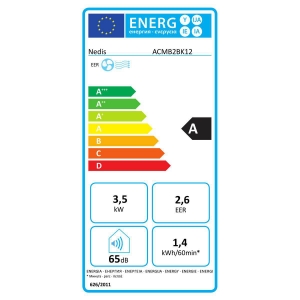 Nedis ACMB2BK12 3-in-1 Klimaanlage, Gebläse und Entfeuchter geeignet für Räume bis 100 m³, Energieeffizienzklasse A