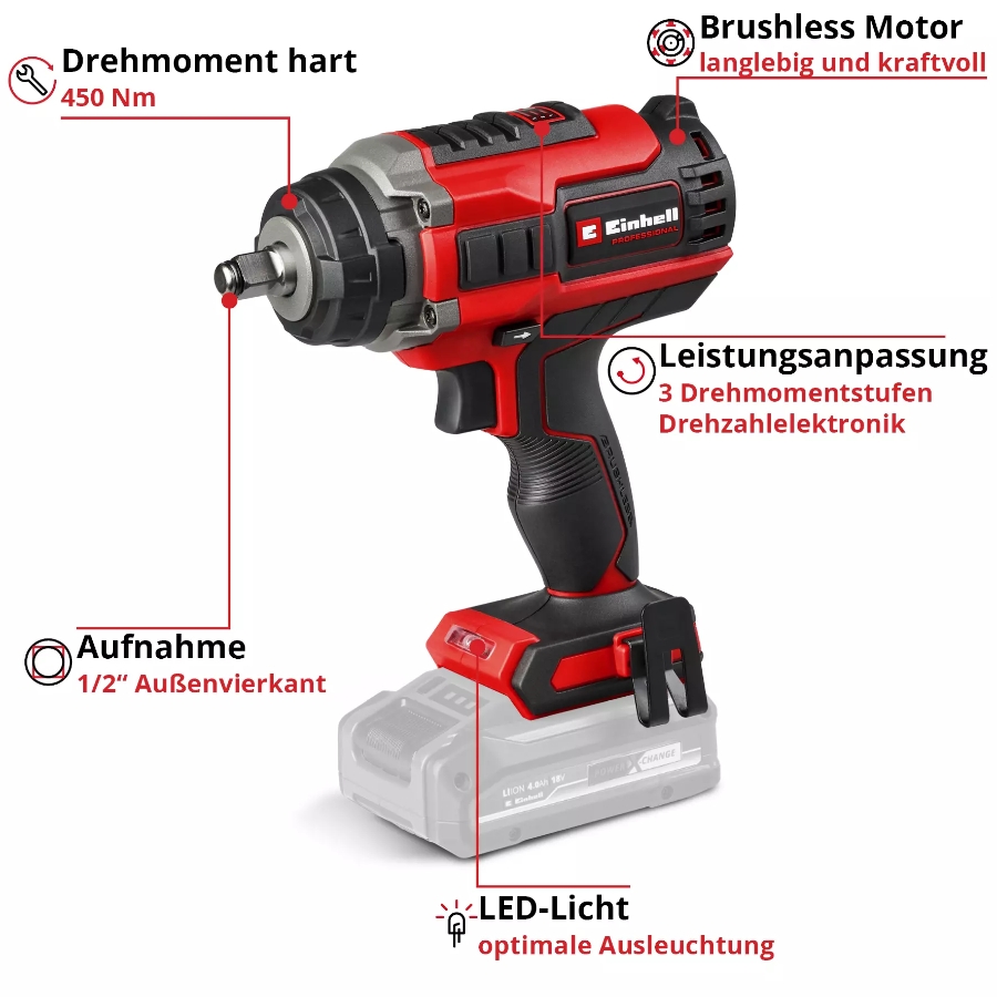 Einhell IMPAXXO 18/450 PROFESSIONAL Akku-Schlagschrauber  