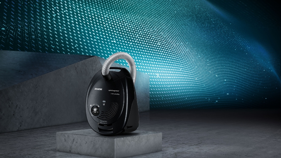 Siemens Extraklasse VS06M312 Staubsauger mit Beutel, synchropower extraKlasse, Schwarz