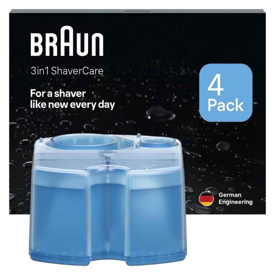 Braun Personal Care Rasierer-Reinigungsstation Nachfüllkartuschen 4er-Pack Hygienische Reinigung, 4er Pack