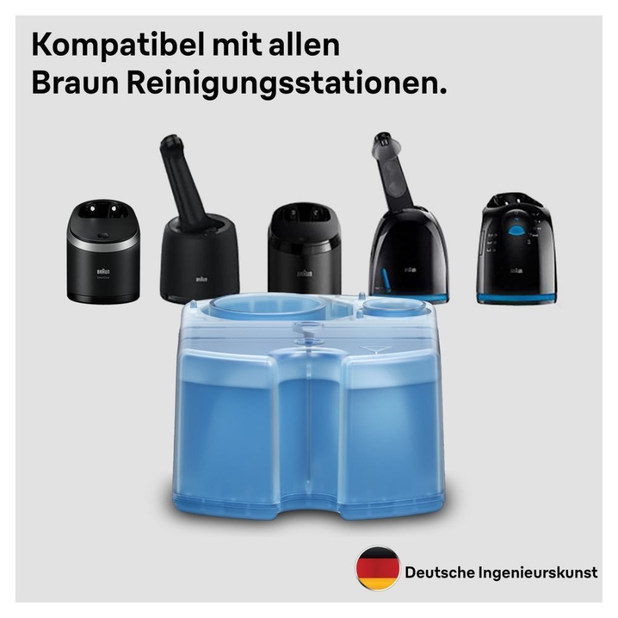 Braun Personal Care Rasierer-Reinigungsstation Nachfüllkartuschen 4er-Pack Hygienische Reinigung, 4er Pack