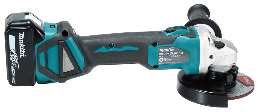 Makita DGA513RTJ Akku-Winkelschleifer LXT  18 V • 125 mm • 3.000 - 8.500 U/min