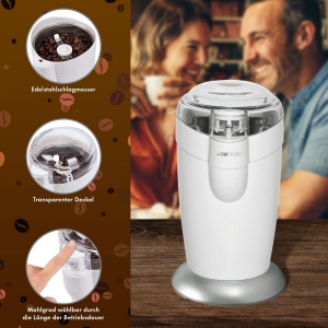 Clatronic KSW 3306 Kaffeemühle weiß beige 