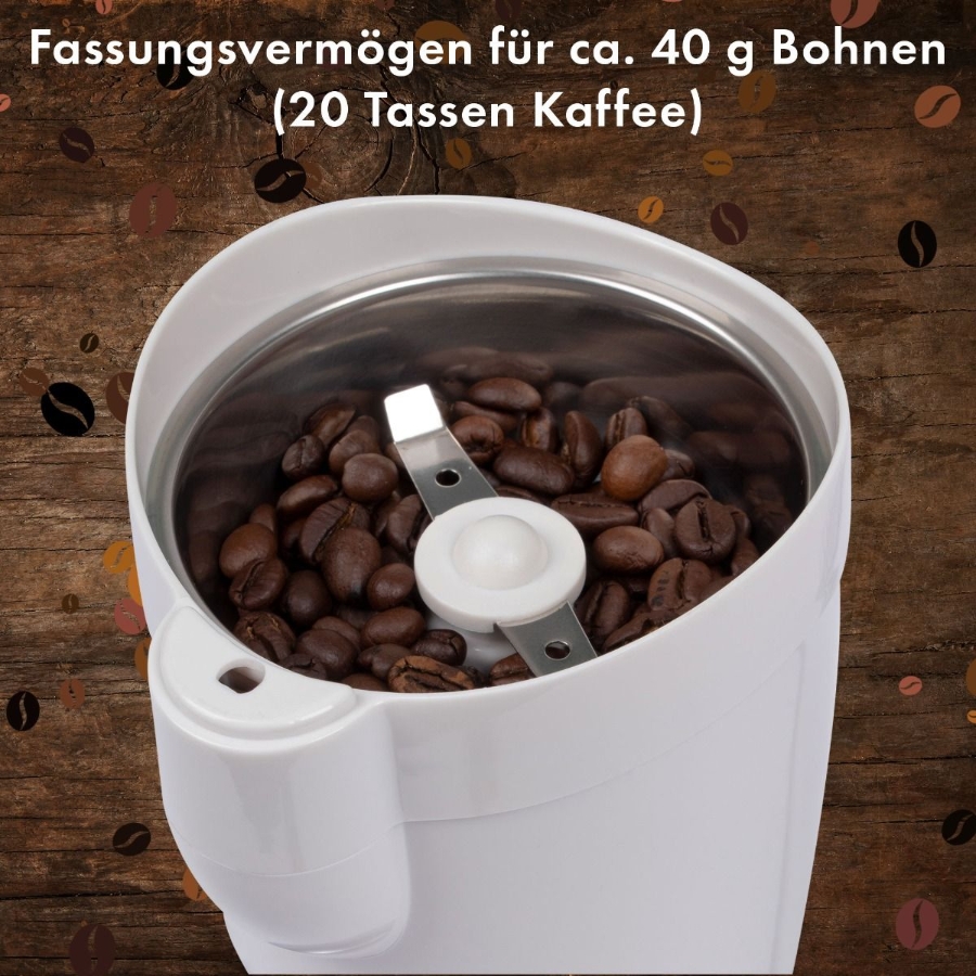 Clatronic KSW 3306 Kaffeemühle weiß beige 