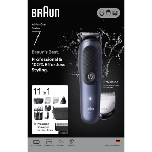 Braun Personal Care AIO7540 All-in-One Series 7, 11-in-1 Groomingset, ProBlade,  AutoSense, 120 Min Akku, Blau