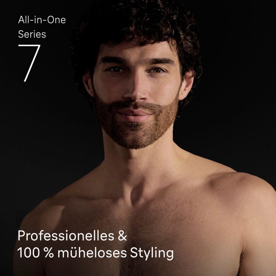 Braun Personal Care AIO7540 All-in-One Series 7, 11-in-1 Groomingset, ProBlade,  AutoSense, 120 Min Akku, Blau