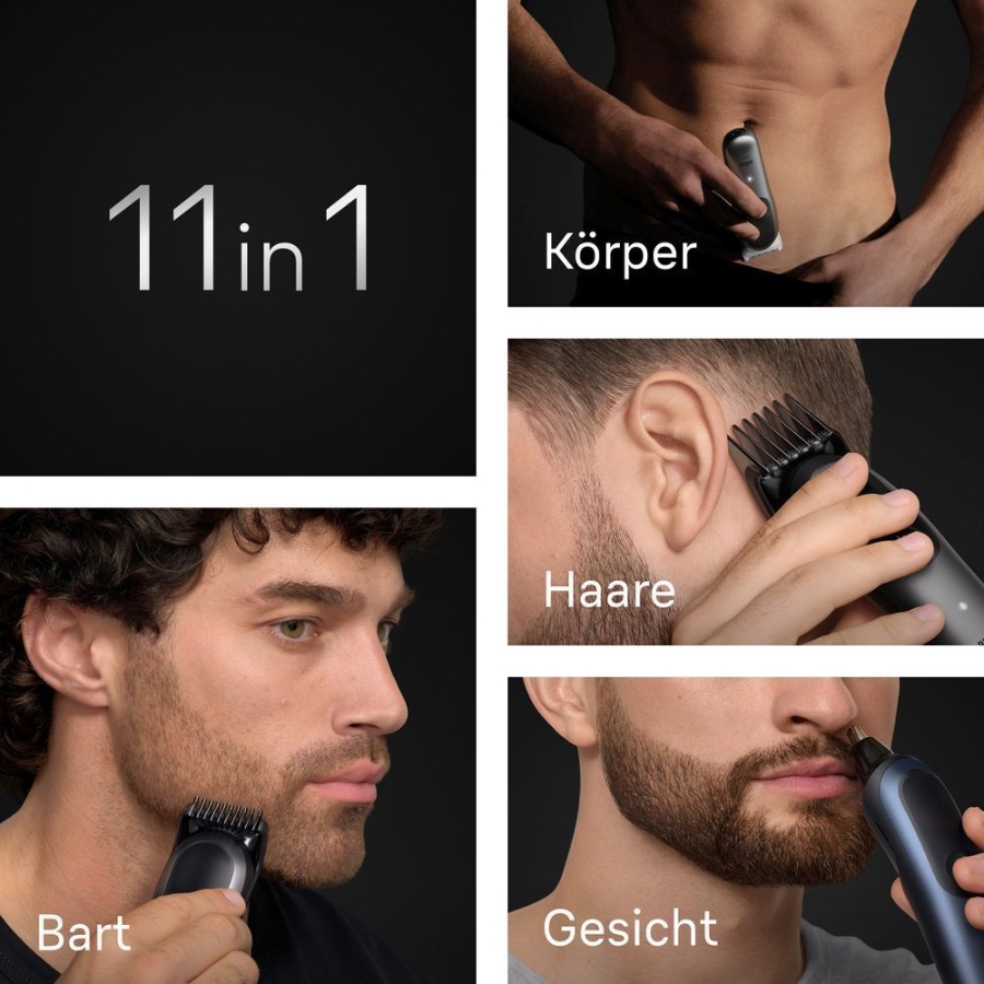 Braun Personal Care AIO7540 All-in-One Series 7, 11-in-1 Groomingset, ProBlade,  AutoSense, 120 Min Akku, Blau