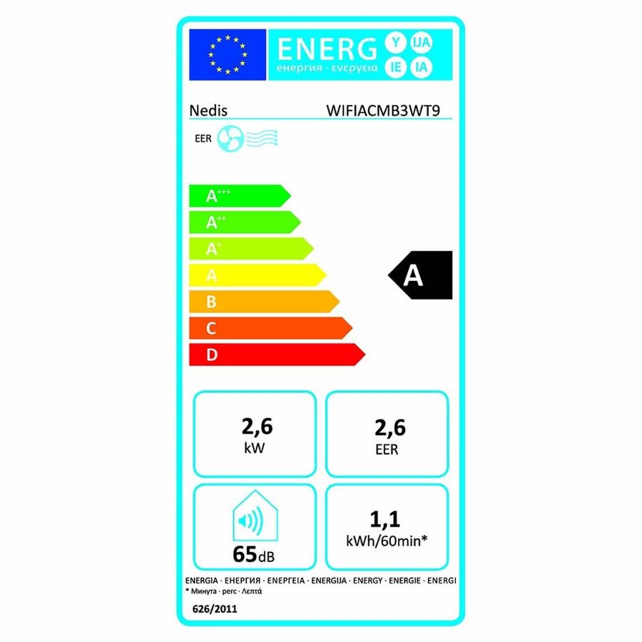 Nedis WIFIACMB3WT9  SmartLife 3-in-1-Klimaanlage Wi-Fi | 9000 BTU | 80 m³ | Entfeuchtung | Android™ / IOS 