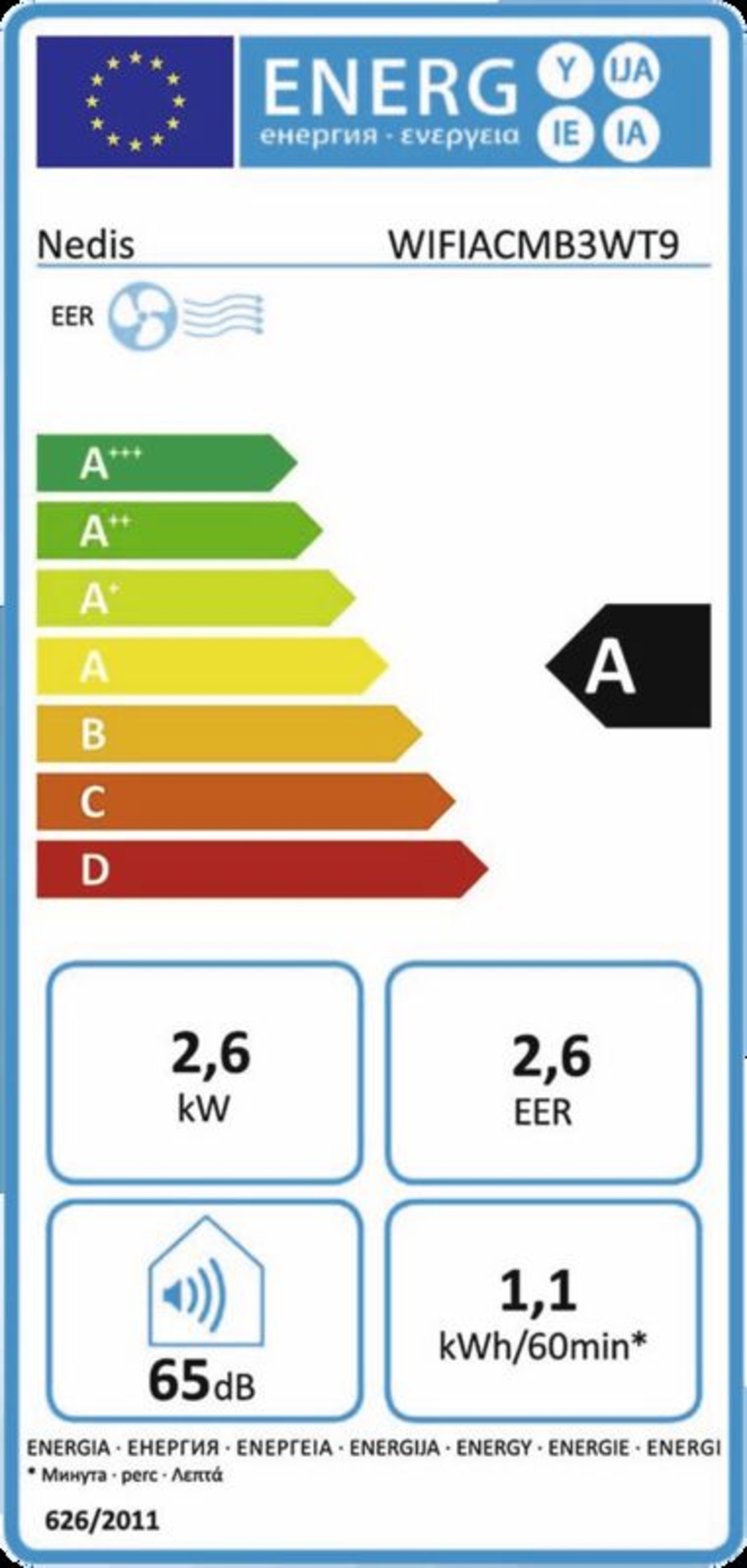 Nedis WIFIACMB3WT9  SmartLife 3-in-1-Klimaanlage Wi-Fi | 9000 BTU | 80 m³ | Entfeuchtung | Android™ / IOS 