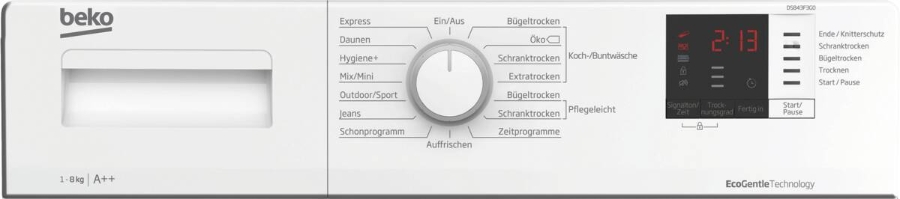 Beko DS843F3G0 Wärmepumpentrockner 8kg Weiss A++