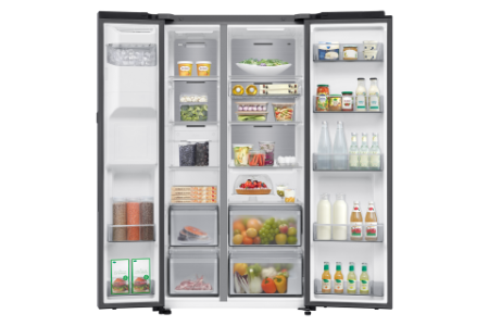 Samsung RS90F64EDTEF Side-by-Side  Edelstahl Look mit AI Home und Festwasseranschluss