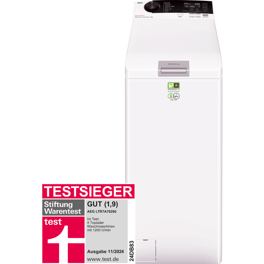 AEG LTR7A70260 Waschmaschine Toplader 6kg 1200 U/min Serie 7000 mit ProSteam®-Technologie