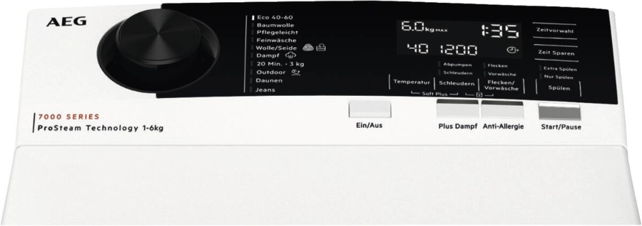 AEG LTR7A70260 Waschmaschine Toplader 6kg 1200 U/min Serie 7000 mit ProSteam®-Technologie