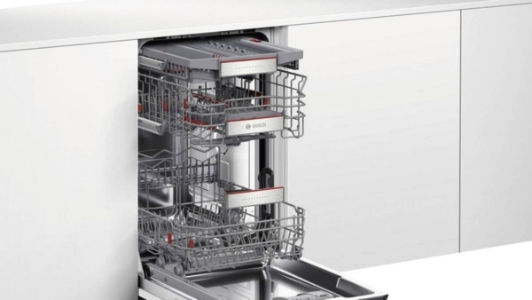 Bosch SPV6EMX05E Serie 6 Geschirrspüler Einbau 45cm, Time Light mit Besteckschublade