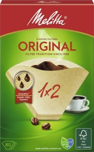 Melitta Filtertüten 1x2/80-Stück Grösse 2 Braun