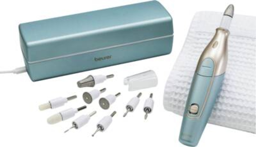 Beurer MP 84 Maniküre-/Pediküreset, elektrische Nagelfeile mit Akku 10 Aufsätze