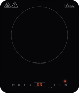 B-Kitchen cook 411 Induktionskochplatte, 2000 W, Touch Control, nur 4,5cm hoch