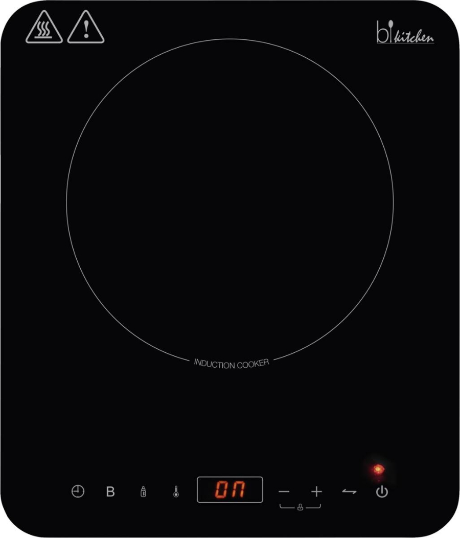 B-Kitchen cook 411 Induktionskochplatte, 2000 W, Touch Control, nur 4,5cm hoch