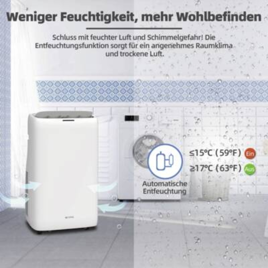 BE COOL BC16KL2501GW Klimagerät 16.000 BTU mit WIFI mobil 