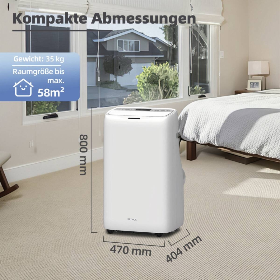 BE COOL BC16KL2501GW Klimagerät 16.000 BTU mit WIFI mobil 